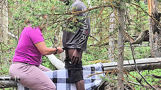 Slutty Hotwife Polyjswitch Finds Some Big Wood in the Forest