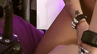 She Fucks Herself to Orgasm While He Moans in Chastity