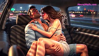 MILF seduces old family friend with secret sex in car