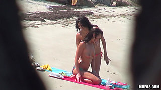 Pervs on Patrol - Latina Missy Mart Seduces a Lucky Hiker for a Hot Topless Beach 3some Session
