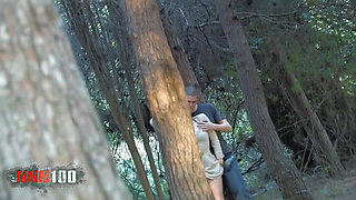 Nataly Divine Girl Sucking Her BF in the Wood, Shoot by a Voyeur