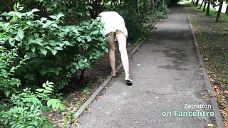 Gorgeous Brunette Is Playing Naughty in Your Park Without Panties!