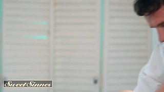 Sweet sinner - sexy dark haired bride spews with fantasy and tempts her massagist before the vows