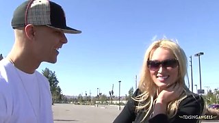 Blonde Diana Doll Gets a Ride and Hardcore Pounding in Car - Big Tits, Doggy Style, Deep Throat