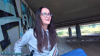 Tomas hyka & Sashasparrow get wild with a big cock under a public bridge