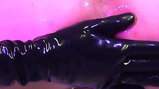 Latex Nurse Boyfriend Gets Huge Plug, Fisted Hard, Pissed on and Milked Until Cum on My Glove