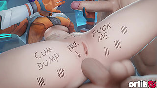 Juno Overwatch 3D - Double Penetration Tight Asshole Gangbang Gone Wrong Hardcore Animation