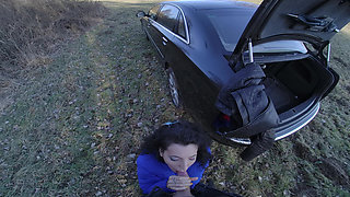 With Beautiful Mitzi at the Car Wash