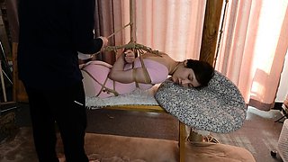 Chinese bondage - Hogtied in gym suit