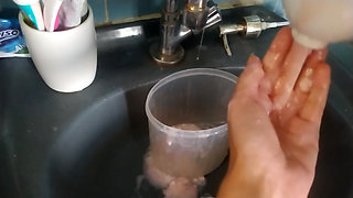 Messy Soap Slime on My Hands