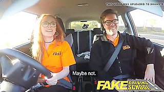 Hot Driving School Creampie In Nerdy Ginger Teen 18+ Hairy Muff