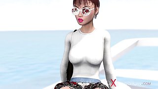 Extreme deepthroat scene with admirable princess from 3DXPassion