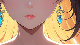 Soft Starlight a Beautiful Young Woman with Glowing Eyes in Animated Style