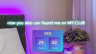 Pretty busty blonde teen babe masturbating