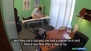 Fake Hospital - Sexy Blonde Wife Gets Caught in Office Voyeur Sex with Doctor to Get Her Freckle Removed Gets Cum on Pussy