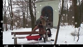 Old Man Fucks MILF Outside and Cums in Young Girl's Mouth - Samantha Jolie, Elis Diamond