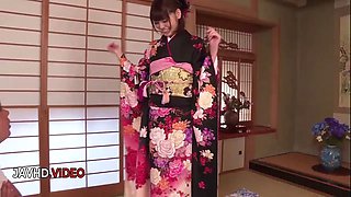 Naughty Japanese Kimono Clad Woman Fucked Hard and Creampied With Passion