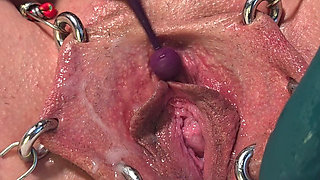 Dripping Creampie Orgasm of My Pierced Pussy