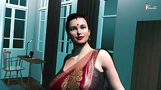 Desi Indian Stepmom having Sex with Her Stepson's Friend in the Bedroom