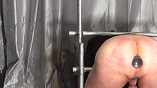 Testing New Metal Canes on Femdom Bondage Slave