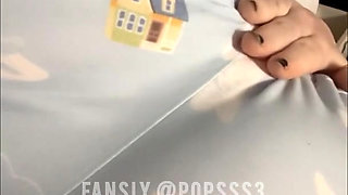 Cute girl can't hold back her full bladder in bed