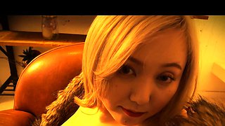 Blonde teen with big boobs riding a dick in the office