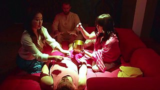 Steamy Foursome: Asian Beauty Joins Two Stunning Stars for