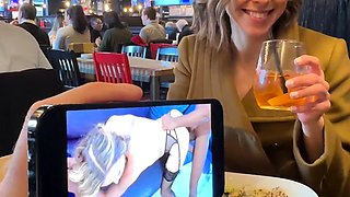 Public fun in changing room and restaurant with Lush remote