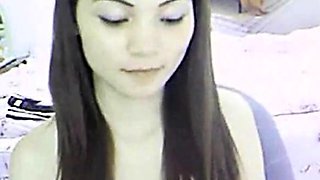 Tiny Asian Amateur with Pink Nipples on Webcam