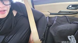Minokiiko Hijab Co-Worker Tricked Into Car Sex On Business Trip - Big Natural Tits Asian MILF