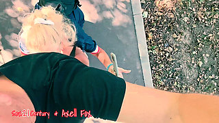 Outdoor Pickup French Blonde MILF Axell Fox