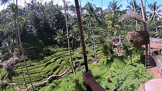 Big booty Thai girlfriend garden sex