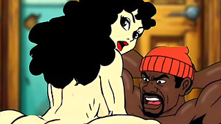 Valentine's Day. Cartoon in Which a Wife Is Fucked in a Public Toilet