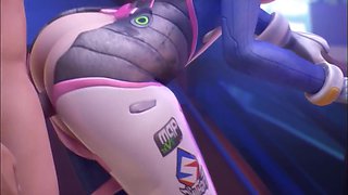 Arousing 3d animated Dva from Overwatch gets her tight pussy tore