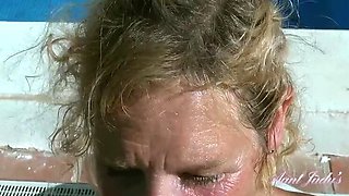 Mrs. Molly's Poolside Blowjob - British MILF Sucks Your Cock POV