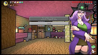 Wedding night fun with a gorgeous bride and some minecraft-style action