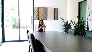 Lesbian Eve Angel licks big boobs