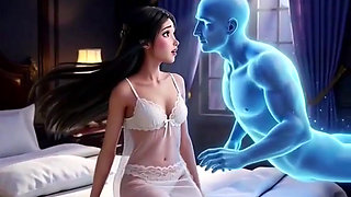 A lonely young beauty is haunted by a handsome ghost at night