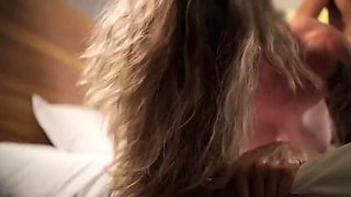 Hot MILF Takes Two Massive Cocks - Rough Throat Fuck & Cum in Mouth