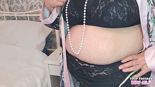 Homemade Cheating MILF with Big Natural Tits in Suspenders & Stockings