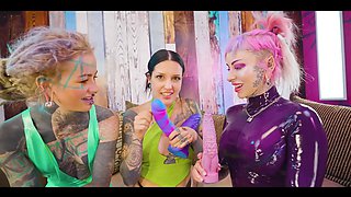 Two Dominas Wreck the Goth Girl – Toys Deep in Every Hole