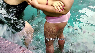 Public Swimming Pool: Brother-in-law and Sister-in-law Are Having Hot Sex.