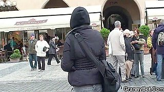 Old Tourist Granny Picked Up And Fucked By Kinky Boy