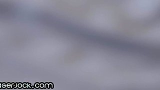 Tattooed eager jock barebacks bottom BF till cumshot