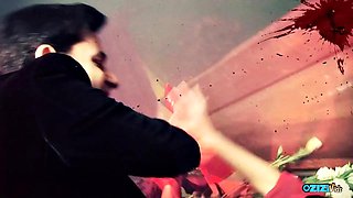 Blonde Vampire Shares Two Cocks with Horny Girl in Orgy
