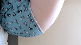 Lonely housewife peels off her panties and pleases herself