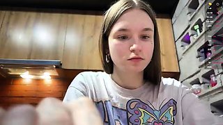 Close up teen foot worship
