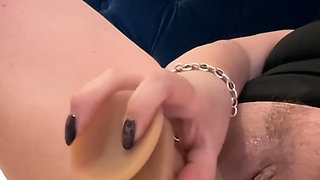 MILF playing with dildo ..sound up for the juicy sounds