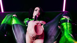 Stacked brunette goes solo toys and masturbation