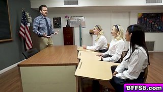 Students Tag Team To Fuck Their Teacher